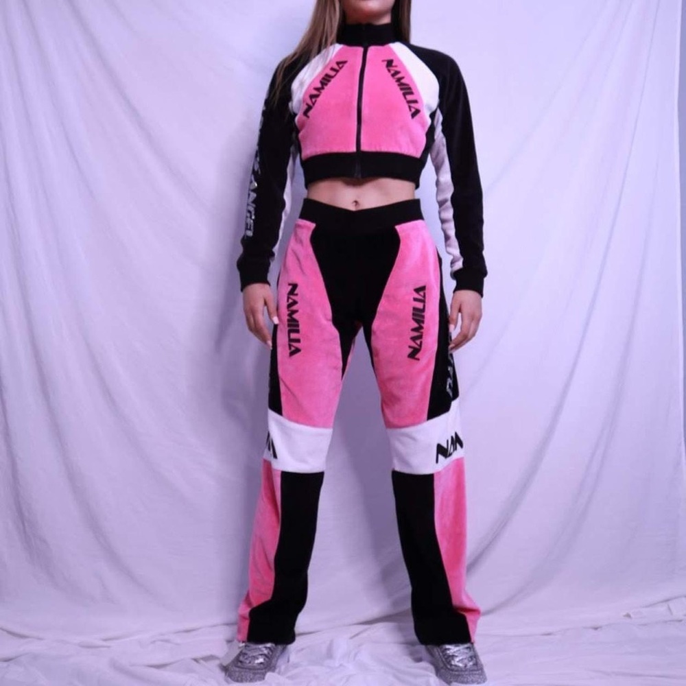 Namilia Daddy’s Angel Motocross Velour Sweatpants Suit